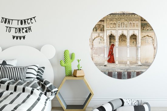 Cercle Mural - Cercle Mural Intérieur - Monastères en Inde - ⌀ 120 cm - Décoration murale - Peintures Ronds XXL