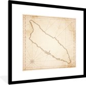 Fotolijst incl. Poster - Een illustratie van een antieke kaart met Aruba erop - 40x40 cm - Posterlijst