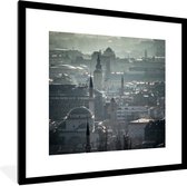 Fotolijst incl. Poster - Mist boven Sarajevo hoofdstad van Bosnië en Herzegovina - 40x40 cm - Posterlijst