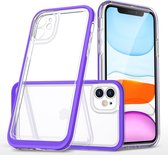 Hoesje Geschikt voor iPhone 11 Pro hoesje transparant met bumper Paars - Ultra Hybrid Hoesje Geschikt voor iPhone 11 Pro case