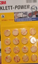 3M KLETT-POWER - Zelfklevend - Ronde vorm - Extra Sterk - Watervast - Voor binnen en buiten - Dubbelzijdig - Tape Rondjes - 16 Stuks - Montage Stickers - Ophang Stickers