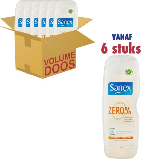 Sanex Zero Droge Huid douchegel 6 x 750ml voordeelpack