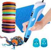 3D Pen - Starterspakket met 29m Filament + 3D Tekenmat + Vingerbeschermers + NL Handleiding + Penhouder - 2x10m & 1x9m Vullingen - 3D Printer - Blauw