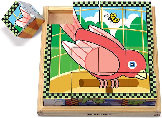 Thumbnail van een extra afbeelding van het spel Melissa & Doug Huisdieren Kubus Puzzel, Met Verschillende kleuren