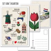 KaartenSet met Hollands Tintje -> Nr 2 (Postcrossing-Typisch-Hollands-Tulp-Haring) - LeuksteKaartjes.nl by xMar