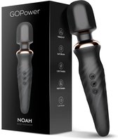 Go Power Noah - Wand Vibrator - Luxe Uitvoering - USB Oplaadbaar - 25 Trilfuncties - IPX6 Waterdicht - Zwart