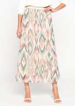 LOLALIZA Maxi-rok met etnische print - Khaki - Maat XXL