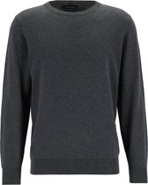 CASA MODA heren trui katoen - O-hals - antraciet grijs -  Maat: 6XL