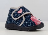 Meisjes unicorn pantoffels – donkerblauw met roze eenhoorn – uitneembare zool – sterke antislip – maat 21