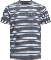 Jack & Jones t-shirt jongens - blauw - JORblockstripe - maat 164