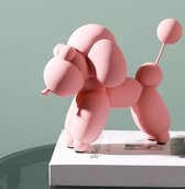 BaykaDecor - Luxe Ballonhond Poedel - Pop Art Decoratie - Jeff Koons Parodie Balloon Dog - Cadeau - Kunst - Matt Roze - 19 cm