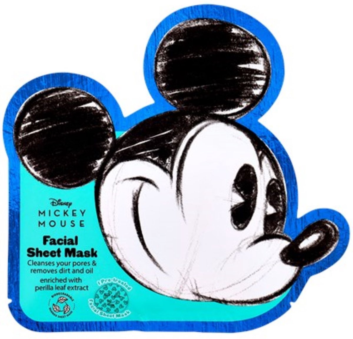 Disney - facial sheet mask Mickey Mouse - reinigend gezichtsmasker - masker verrijkt met perilla blad