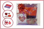 Misoh - Verjaardag- Moederdag- Valentinegeschenk- Red Valentine Parfum- Milka chocolade- Heart Candle