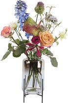 Lucy’s Living Luxe Vaas TARIEL Zilver – ø 13 x 23.5 cm – hotel chique - binnen ––– accessoires – tuin – decoratie – bloemen – mat – glans – industrieel - droogbloemen