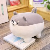 Shiba Inu Dog Plush Toy - 40 cms - Grijs | Shiba inu knuffel - 40cm | Kawaii kussen | fat shiba inu - shiba inu - chonk plush - plush - knuffel - kinderen - Japanse honden knuffel