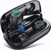 SWEYE Bluetooth 5.0-oordopjes, S9 draadloze koptelefoon HiFi Stereo IPX7 waterdicht, Bluetooth-oordopjes met 3500mAh oplaaddoos, ruisonderdrukking CVC 8.0 sportheadset met microfoo