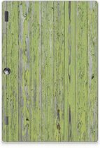 Back Case Lenovo Tab 10 | Tab 2 A10-30 Tablethoesje met Naam Green Wood met transparant zijkanten