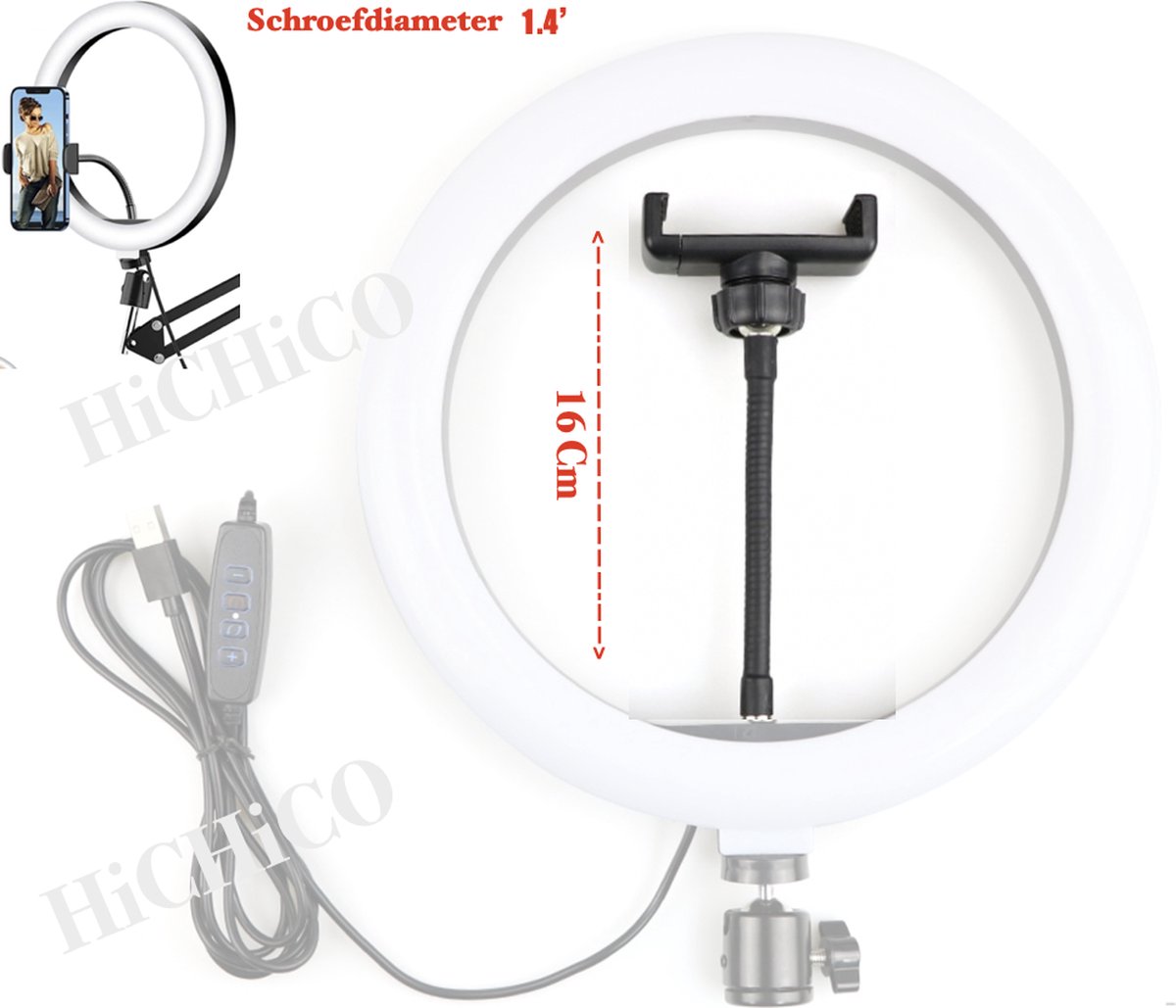 Flexibele Slang Arm Mobiele Telefoon Clip Houder Voor Led Selfie Ring Lamp Vervanging Kit 360 Graden Mount Mobiele Telefoon Houder klem / Smartphone telefoon houder voor Ring Lamp (Geen Lamp)