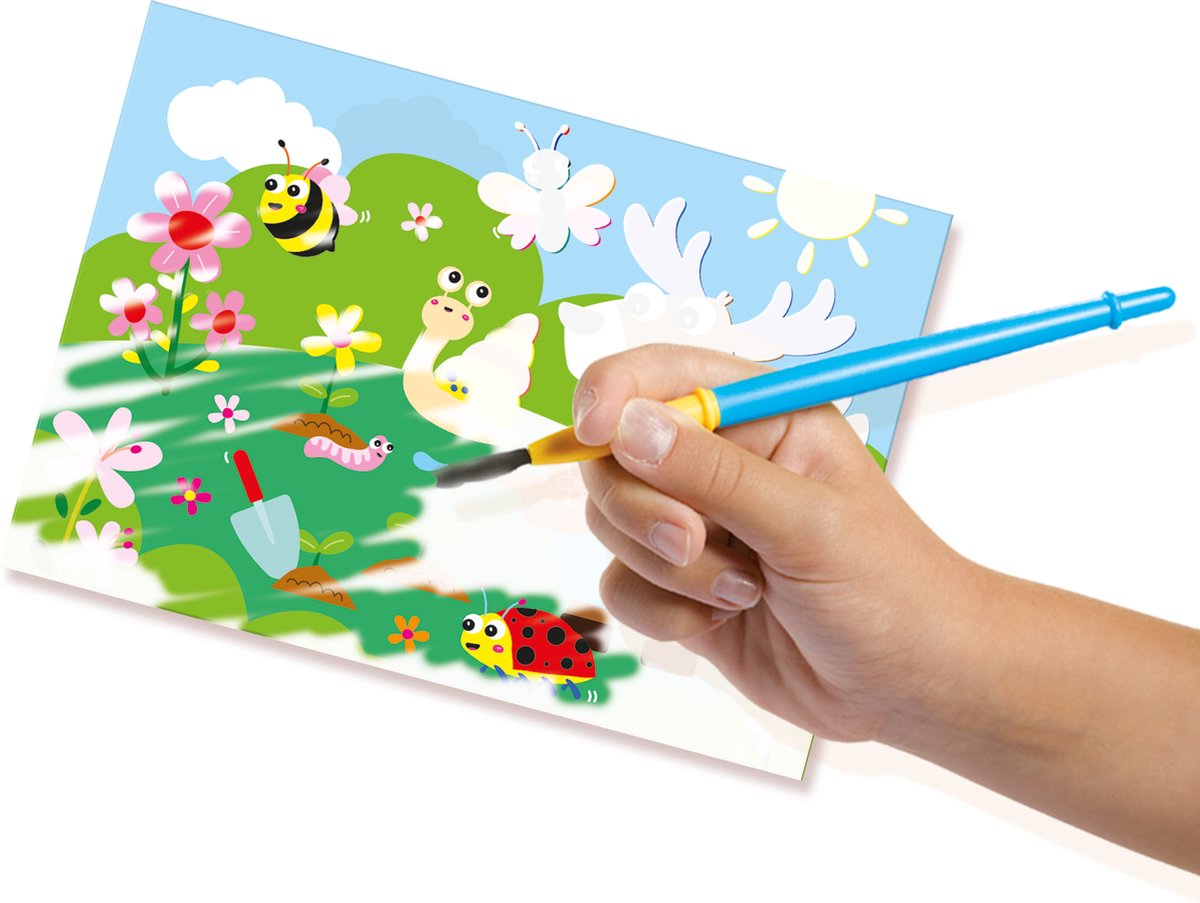SES Creative - My First - Kleuren met Water Megaset - Verborgen dieren – Verven - zonder geknoei - inclusief 8 kleurplaten en kwast - steeds opnieuw te gebruiken – 1 tot 4 jaar — afbeelding 5