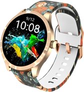 Belesy® Q9 2022 - Smartwatch Dames – Smartwatch Heren - Horloge - 1.28 inch - Kleurenscherm - Stappenteller - Bloeddruk - Hartslag - 75+ Wijzerplaten – Sporten – Siliconen – Rozen