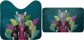 Livetti Badkamermat Set 2 Delige Wcmat 45x45cm Badmat 45x75cm - Marty