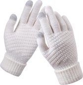 Touchscreen Handschoenen - Handschoenen Winter Wol - Voor Dames / Heren - Wit - Sinterklaas Cadeau - Kerst Cadeautje - Black Friday 2022 Deals