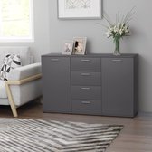 Decoways - Dressoir 120x35,5x75 cm spaanplaat grijs