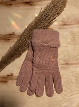 Winter Handschoenen - Dames - Verwarmde - Speciaal rosé geblokt