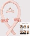 foto van Heatless curls - Haarkrullen - Heatless Hair Curls - Zonder Hitte - Met Scrunchies & Haarclip