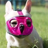 Sharon B - Muilkorf voor honden met een platte/hele korte snuit - maat M - roze - Hoofdomvang 28-43 cm - voor Franse Bulldog, Boston terrier, Mopshond