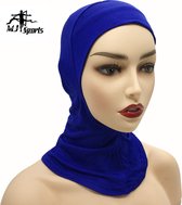 MJ Sports Premium Sports Hijab Blauw - Sport Hoofddoek - Hoofdband - Haarband - Dames - Vrouwen - Schouderlengte - One Size