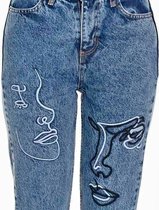 Dames jeans hoge taille donker blauw maat 42