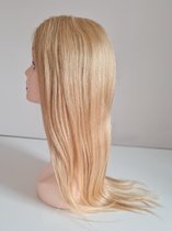 Braziliaanse Remy pruik 24 inch 613  blonde steil haren -menselijke haren  - 13x1 lacefront deep part wig