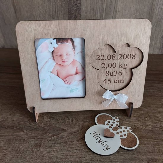 Baby cadeau Baby jongen met babyset Pasgeboren set jongen inclusief rammelaar, fotolijst, mousseline doek, slabbetje, sokken, handschoenen en muts