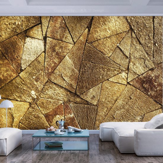 Zelfklevend fotobehang - Pavement Tiles (Golden).