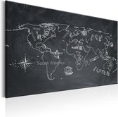 Schilderij - World Map: Travel broadens the Mind.