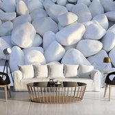 Fotobehang - White Pebbles.