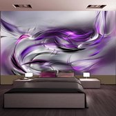 Fotobehangkoning - Behang - Vliesbehang - Fotobehang XXL - Purple Swirls II - Abstracte Paarse Luxe Slingers - 500 x 280 cm