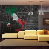 Fotobehang - Text map of Italy.