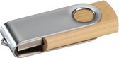 Bamboe hout - USB stick 3.0 Flash Drive 32GB - Metaal Zilver