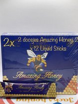 2 x Amazing Honey - Vip Libido Honing - 2 doosjes x 12 vloeibare sticks
