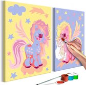 Doe-het-zelf op canvas schilderen - Magical Unicorns.