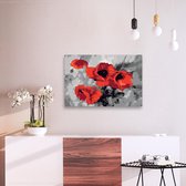 Doe-het-zelf op canvas schilderen - Bouquet of Poppies.