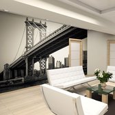 Fotobehangkoning - Behang - Vliesbehang - Fotobehang - Manhattan Brug, New York - 350 x 270 cm