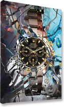 Akoestische panelen - Geluidsisolatie - Akoestische wandpanelen - Akoestisch schilderij AcousticBudget® - paneel met blauwe Rolex - design 230 - 40x60 - Wanddecoratie - woonkamer -