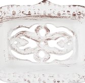 relaxdays porte-savon vintage - plateau porte-savon - porte-savon avec trous - design antique blanc