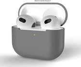 Apple AirPods 3 - Siliconen Case Cover - Hoesje Geschikt voor AirPods 3 - Kleur Grijs