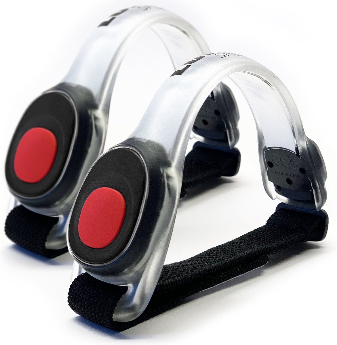 LunaLux Sports® - Hardloop verlichting - Set van 2 stuks - Reflecterende LED verlichting - Sportarmband - Hardloop armband - Wandel armband - Armband voor tijdens het lopen - Opvallende armband - Rood