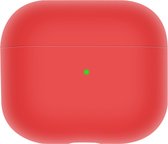 Apple AirPods 3 - Siliconen Case Cover - Hoesje Geschikt voor AirPods 3 - Kleur Rood