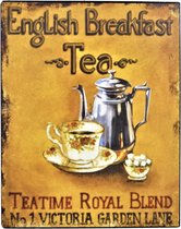 2D metalen wandbord "English Breakfast" 25x20cm